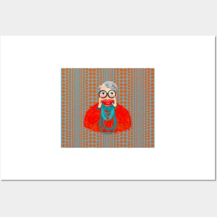A chic orangie Iris Apfel inspired Items Posters and Art